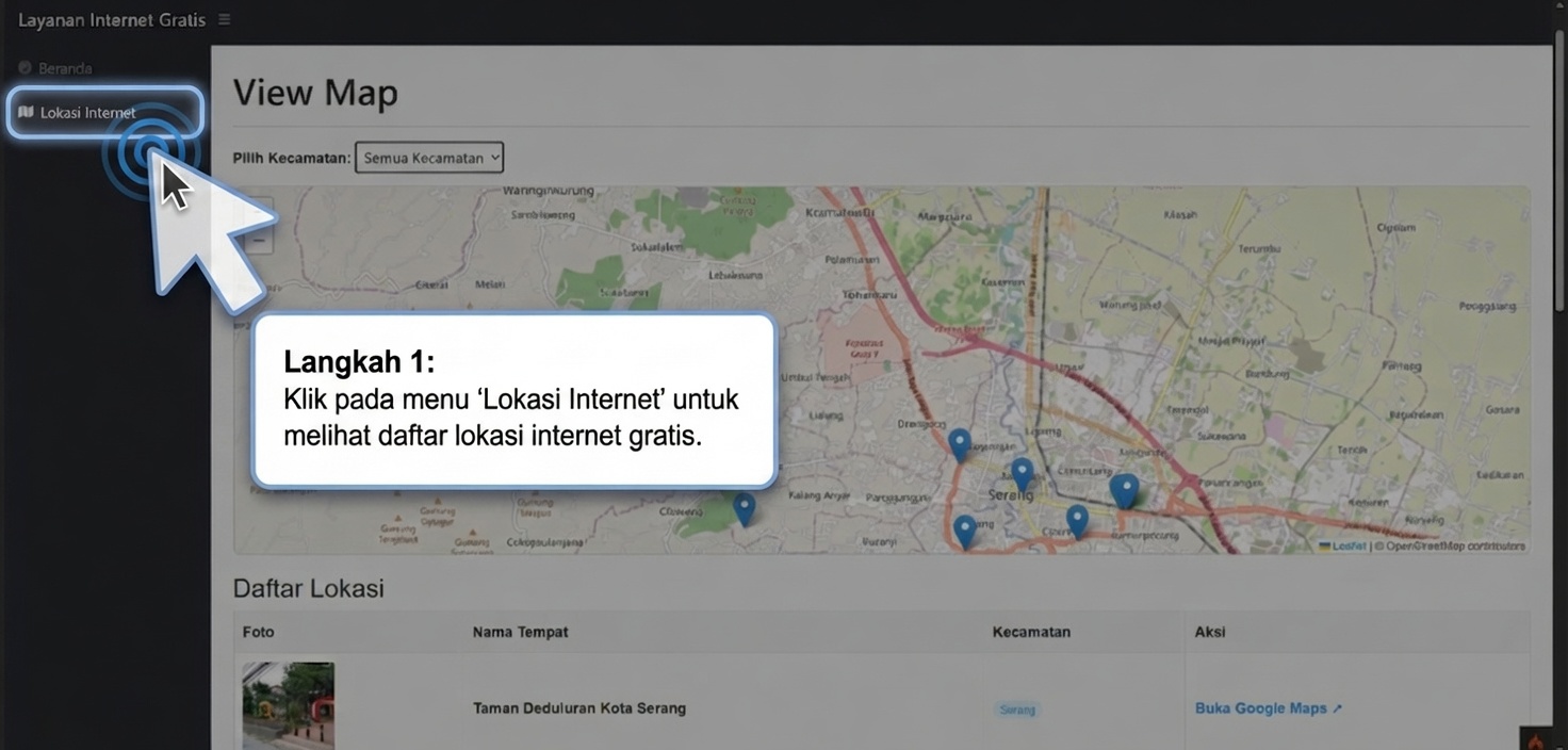 Langkah 1: Pilih Lokasi Internet
